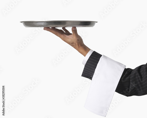 waiter or server isolated on white