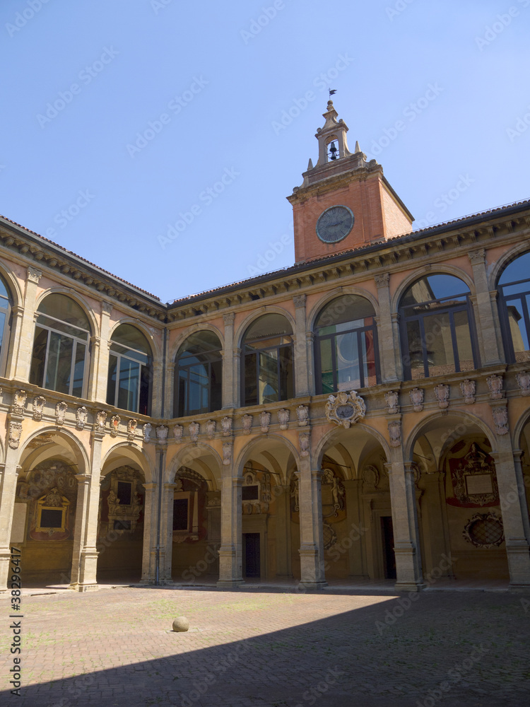 courtyard in the beautiful city of Bologna in Italy