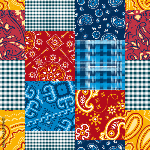 Bandanna patchwork seamless pattern