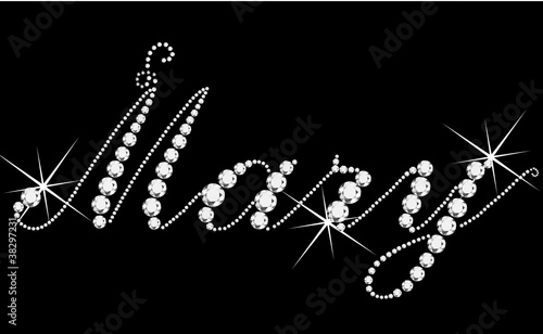 Mary girl name with diamonds