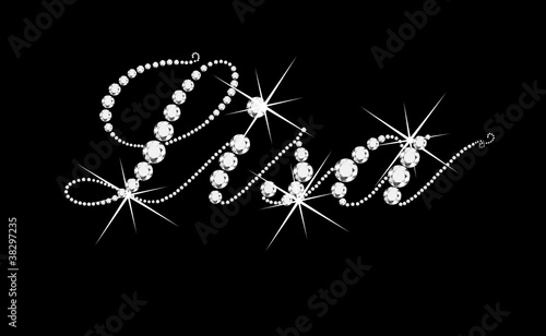 Lisa girl name with diamonds