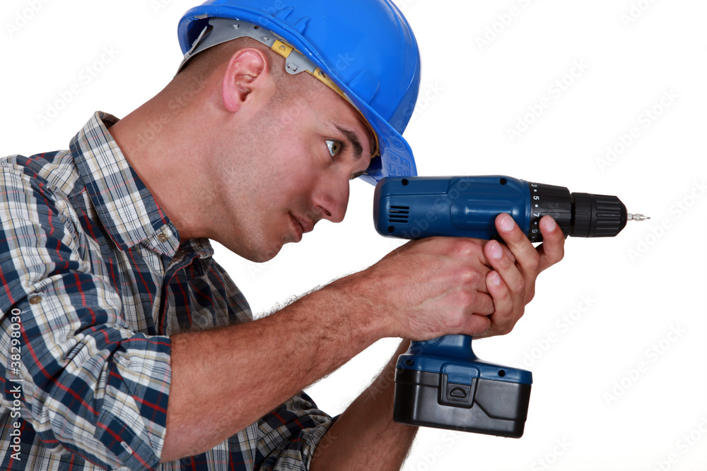 Man with screwdriver Man with screwdriver