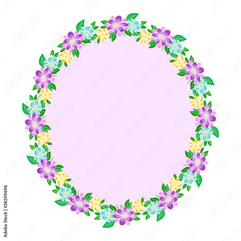 Floral oval frame