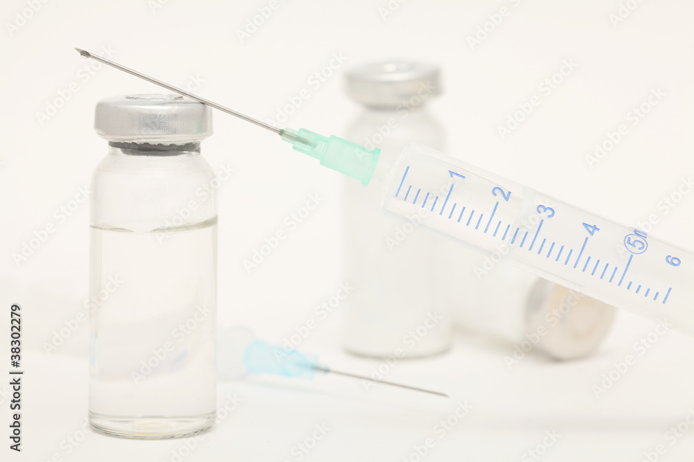 Medical still-life with syringe Medical still-life with syringe