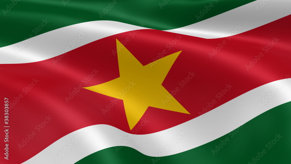 Surinamese flag in the wind Surinamese flag in the wind