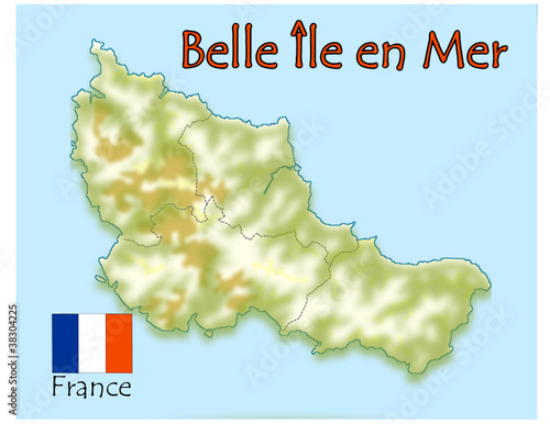 belle ile en mer island france flag map emblem
