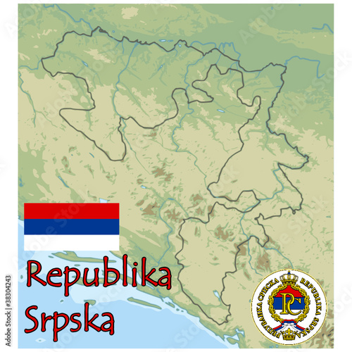 republika srpska europe map flag emblem