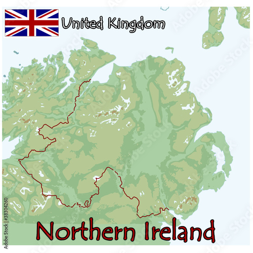 northern ireland europe map flag emblem