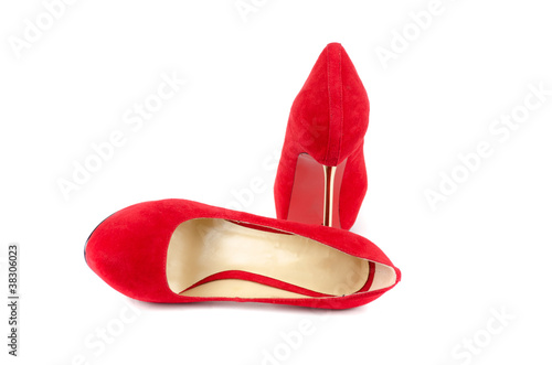red female shoes