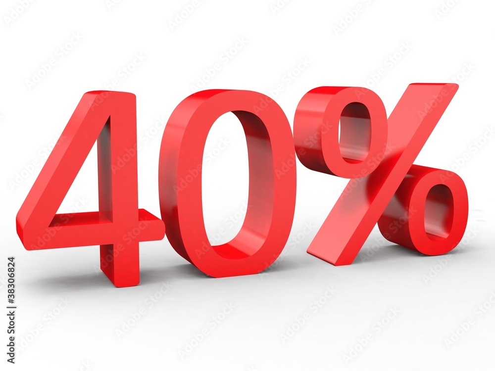 3d Schrift 40% rot 3d Schrift 40% rot