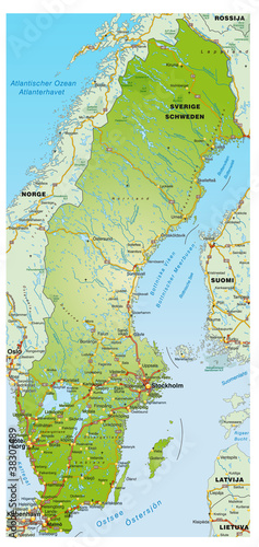 Landkarte von Schweden