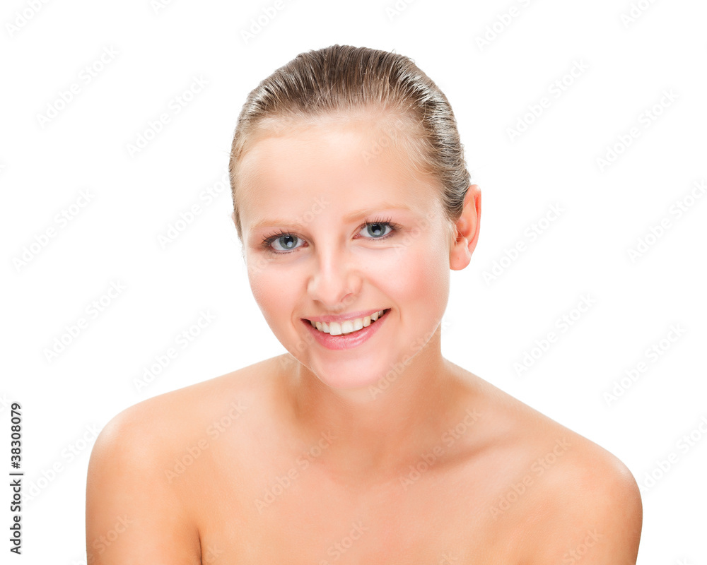 Portrait of young, attractive woman isolated on white background Portrait of young, attractive woman isolated on white background