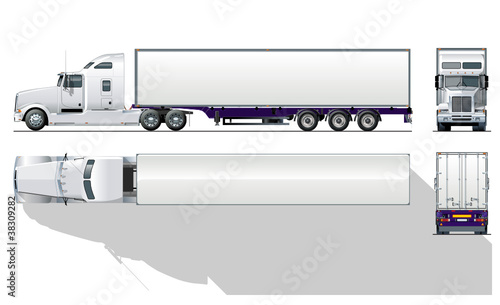Vector hi-detailed commercial semi-truck