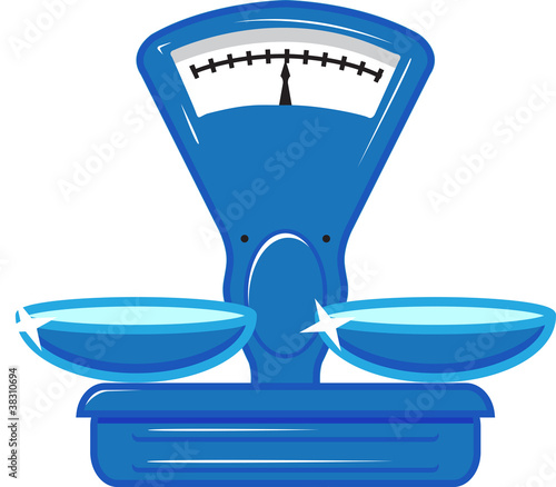 Blue vector weighing scales