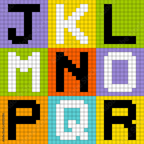 Pixel Alphabet Letters Set 2: J to R