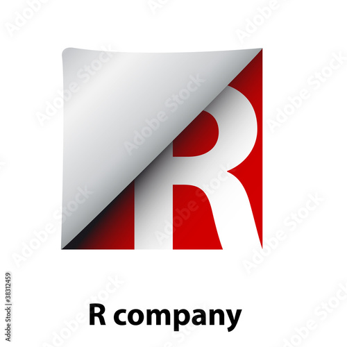 Logo label letter R # Vector
