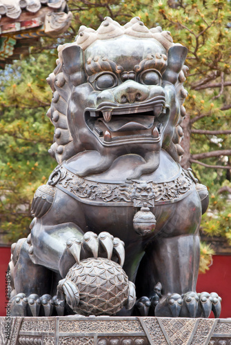Obraz na płótnie Chinese guardian lion w salonie