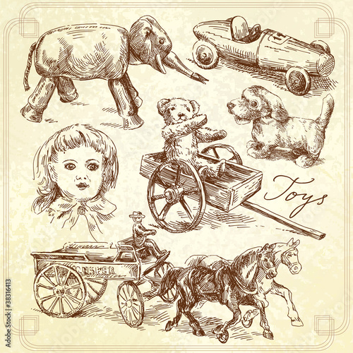 antique toys-original hand drawn collection