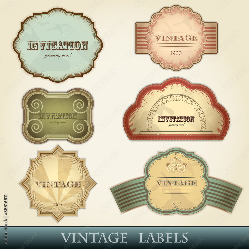 vintage labels set