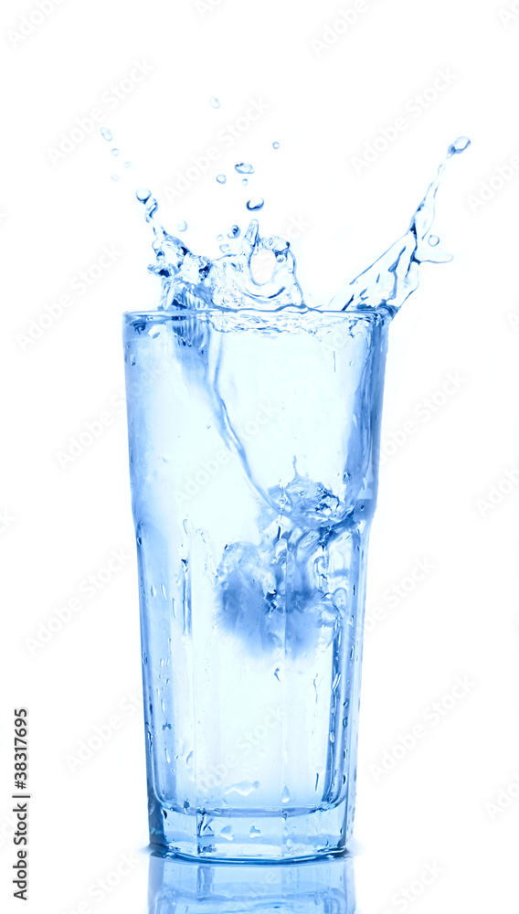Water splash in glasses isolated on white Water splash in glasses isolated on white