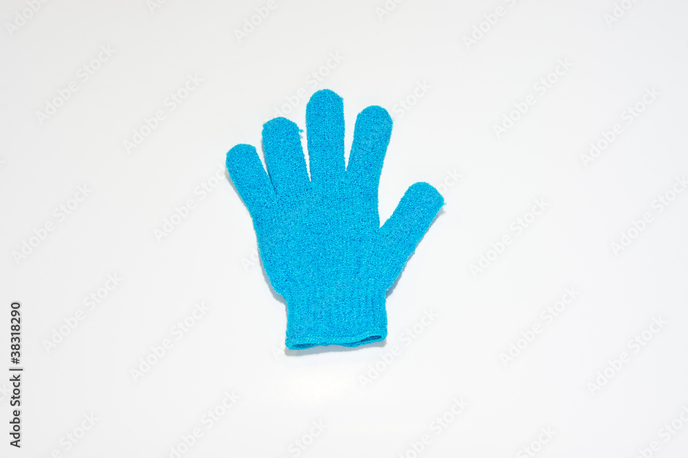 Obraz premium Blue knitted glove