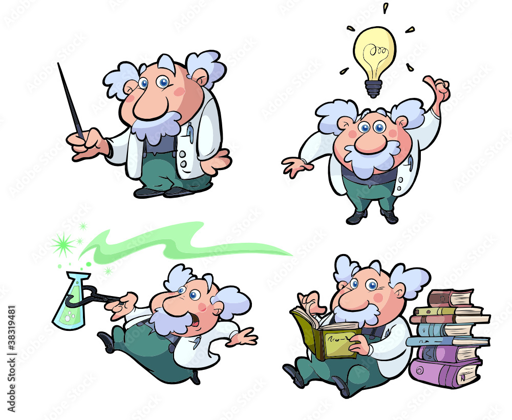 Fototapeta premium a collection of cartoon science professors