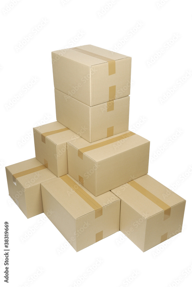 Cajas de cartón apiladas, recortada Cajas de cartón apiladas, recortada