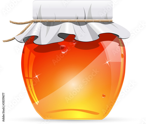 Jar of honey vector illustration isolated on white