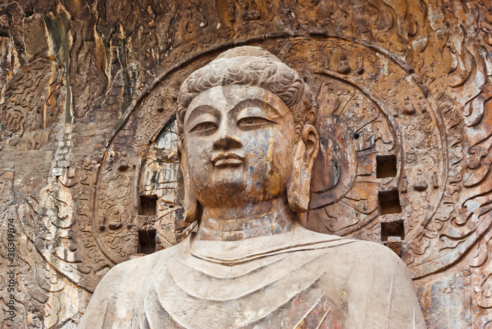 The Big Vairocana of Longmen Buddha Grottoes. Luoyang, China.