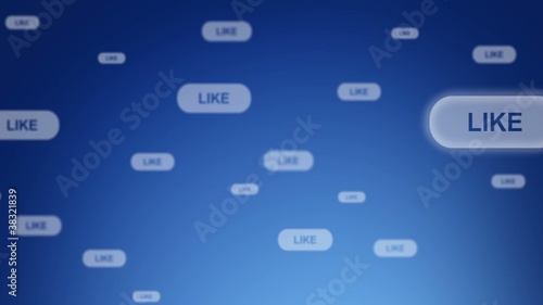 Hand pressing one of many moving like buttons