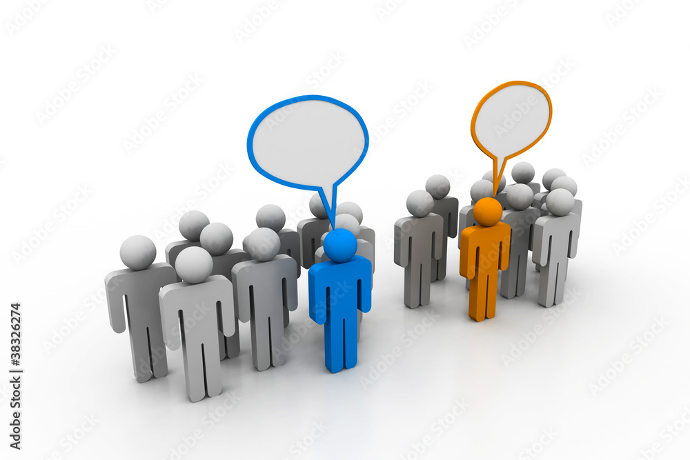 Social networking people with speech bubbles Social networking people with speech bubbles