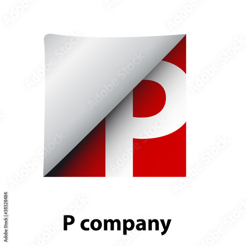 Logo label letter P # Vector