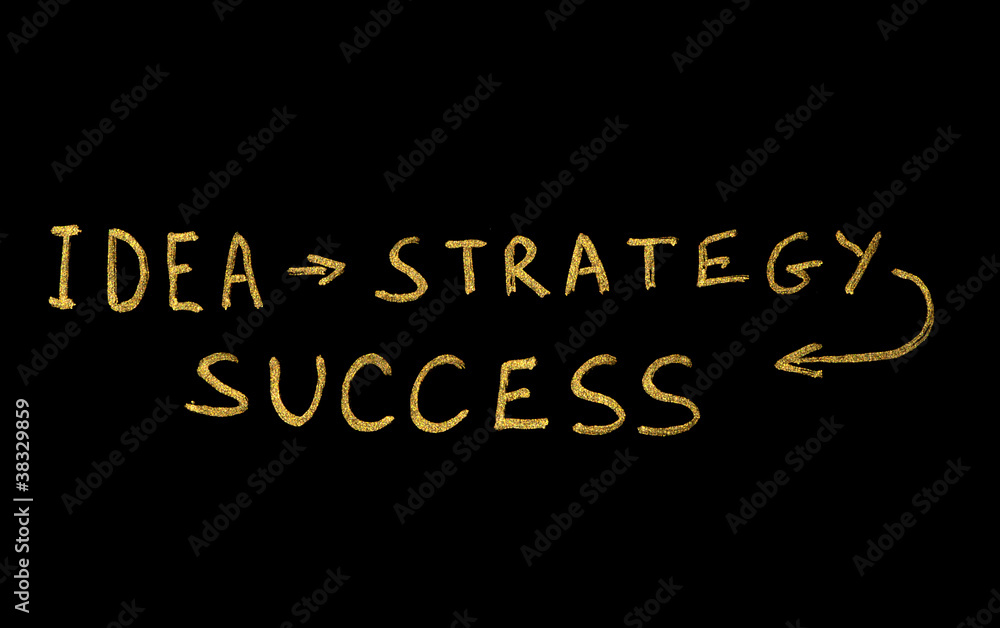 Obraz premium Teksty koncepcyjne Ideia, Strategia i Success