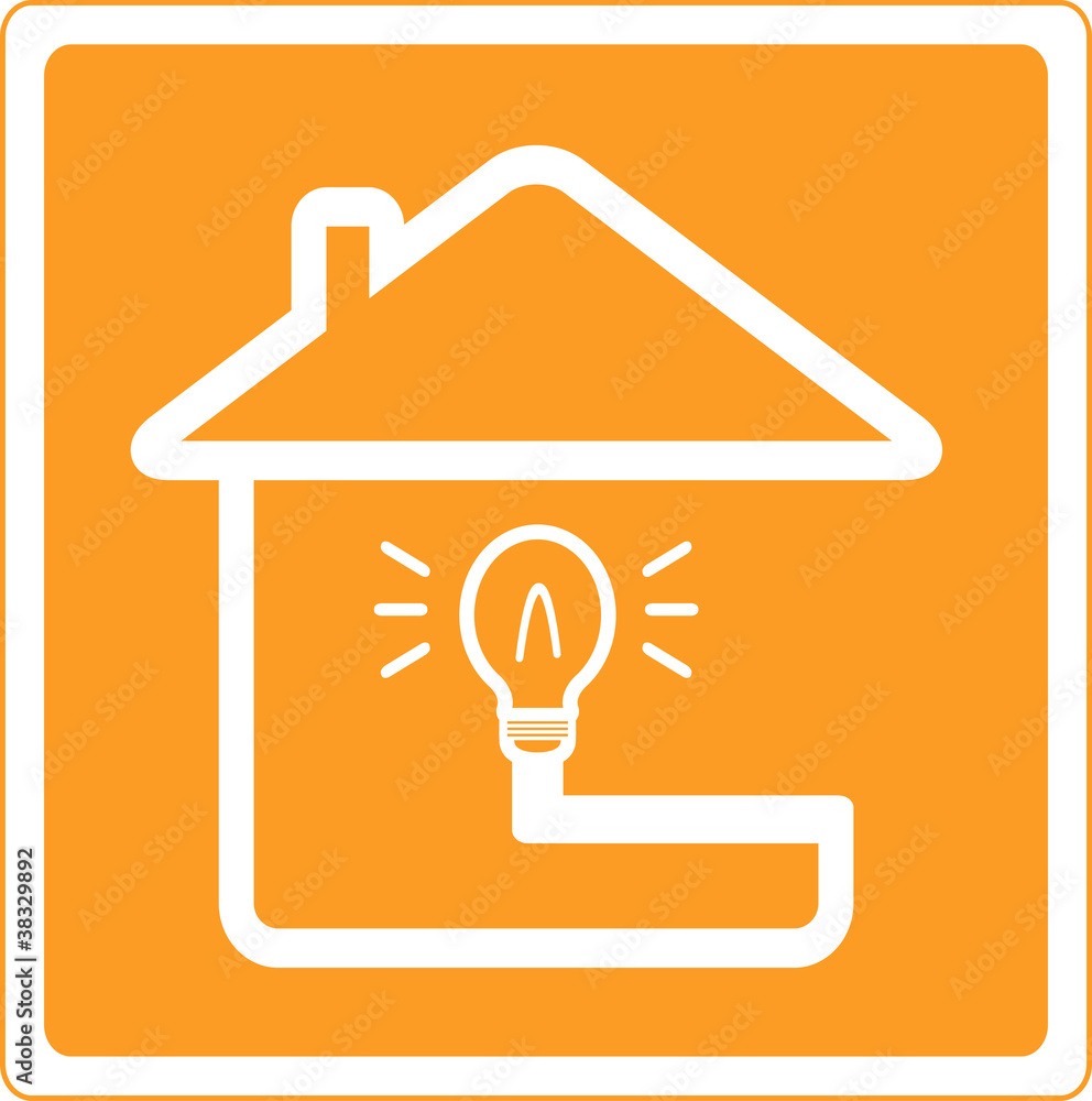 silhouette of house and bulb symbol electrification silhouette of house and bulb symbol electrification