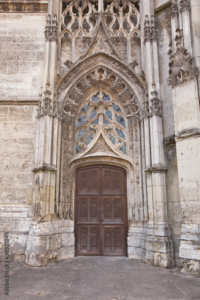 A gothic style doorway on Vendome Abbey