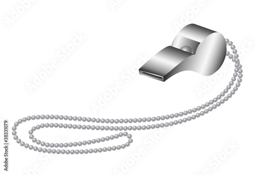 Metal whistle with metal chain