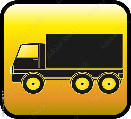 truck silhouette on a glossy background