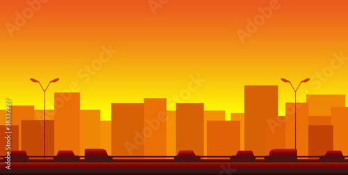 transport background with skyscraper and cars