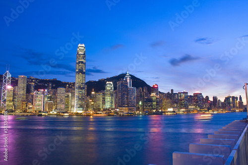 Magic hour of Kowloon Peninsula in Hong Kong