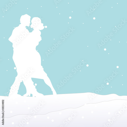 Romantic Couple in Winter