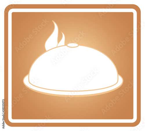 modern restaurant sign with hot dish silhouette