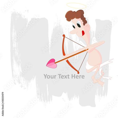 Cupid on Abstract Background