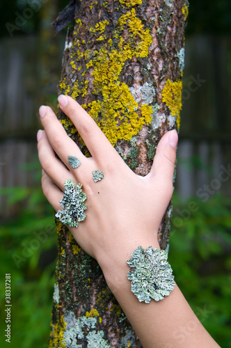 lichen on the hand photo