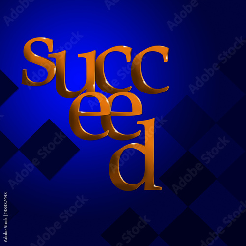3D Text Concept Succeed