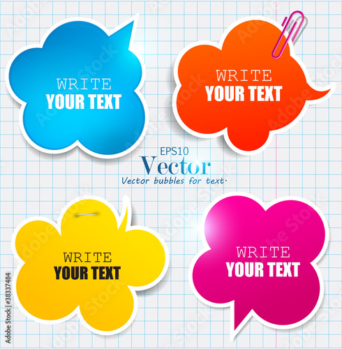 Colorful paper bubble for speech