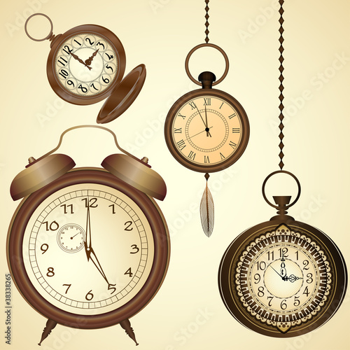 Set of vintage clocks
