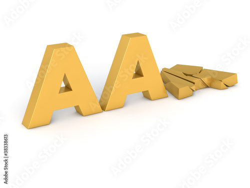 Fotografie credit rating downgrade 3d render