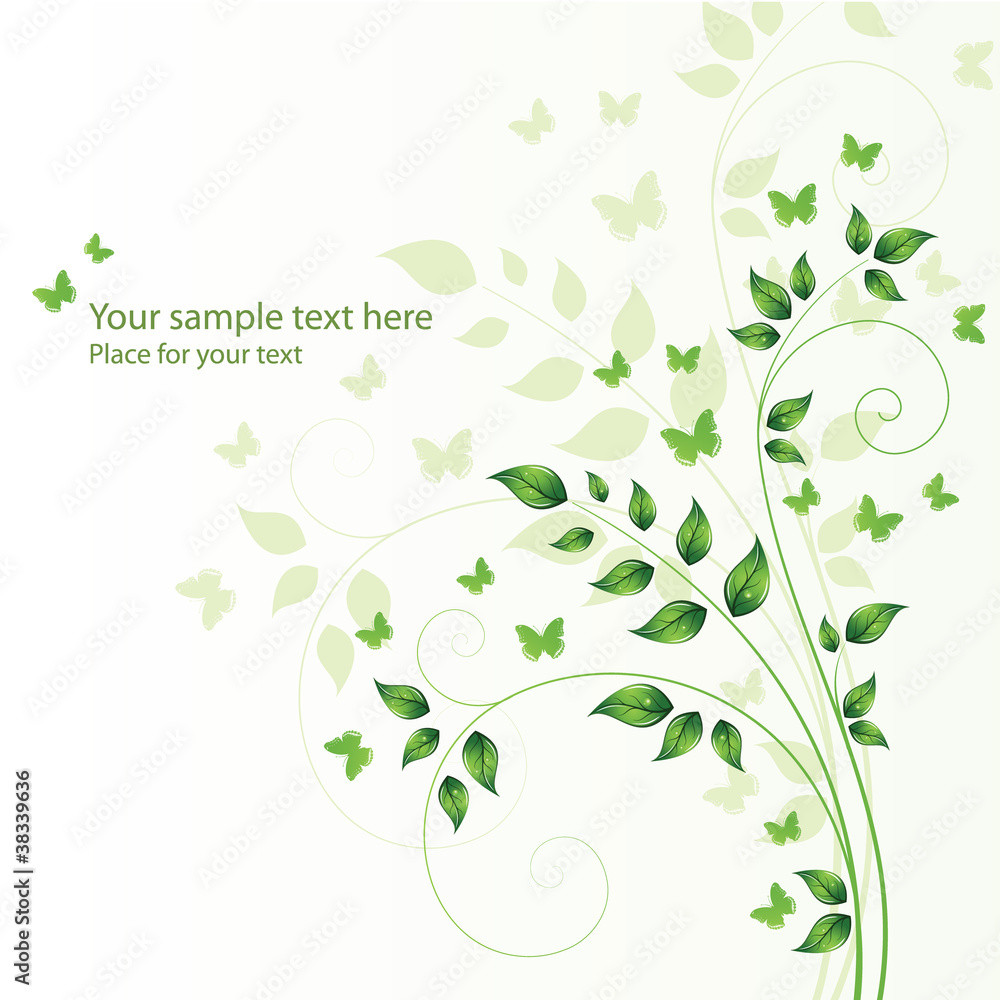 magic spring tree with butterflies and space for text magic spring tree with butterflies and space for text
