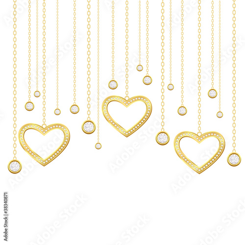 golden heart and brilliants
