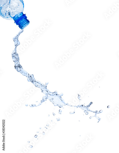 Fresh water splashing out of water, isolated on white background